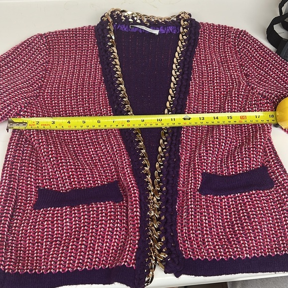 Koshka Mashka Knit Chain Detail Hot Pink Open Cardigan Jacket - Picture 7 of 7